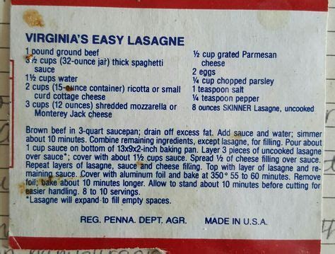 virginia's easy lasagna|skinner oven ready lasagna recipe.